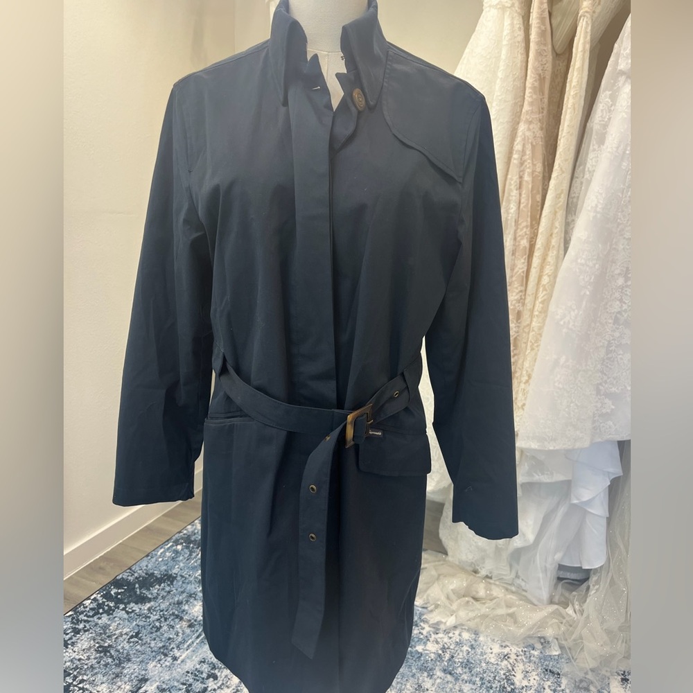 Faconnable Dark Blue Belted Trench Coat - Picture 13 of 15